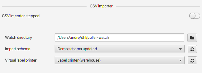 CSV importer
